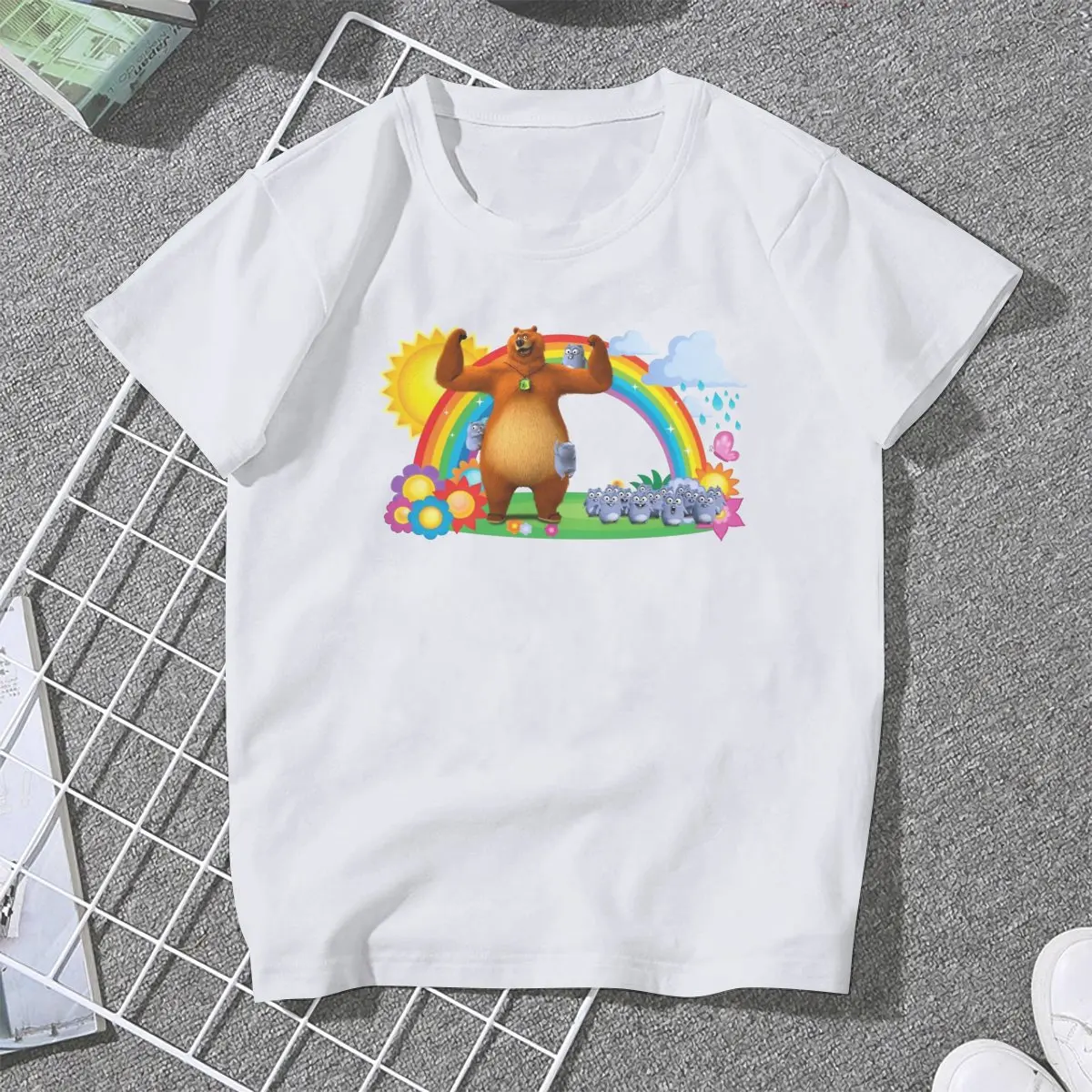 Sunday Round Collar TShirt Grizzly and The Lemmings Fabric Original T Shirt Woman Tops Fashion Big Sale