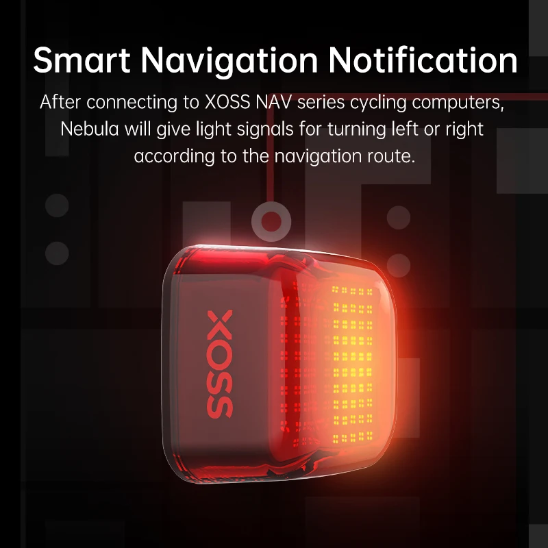 XOSS Nebula Smart Matrix Light System for Cycling Braking Taillight DIY Patterns Waterproof Warning Rear Light MTB Navigation