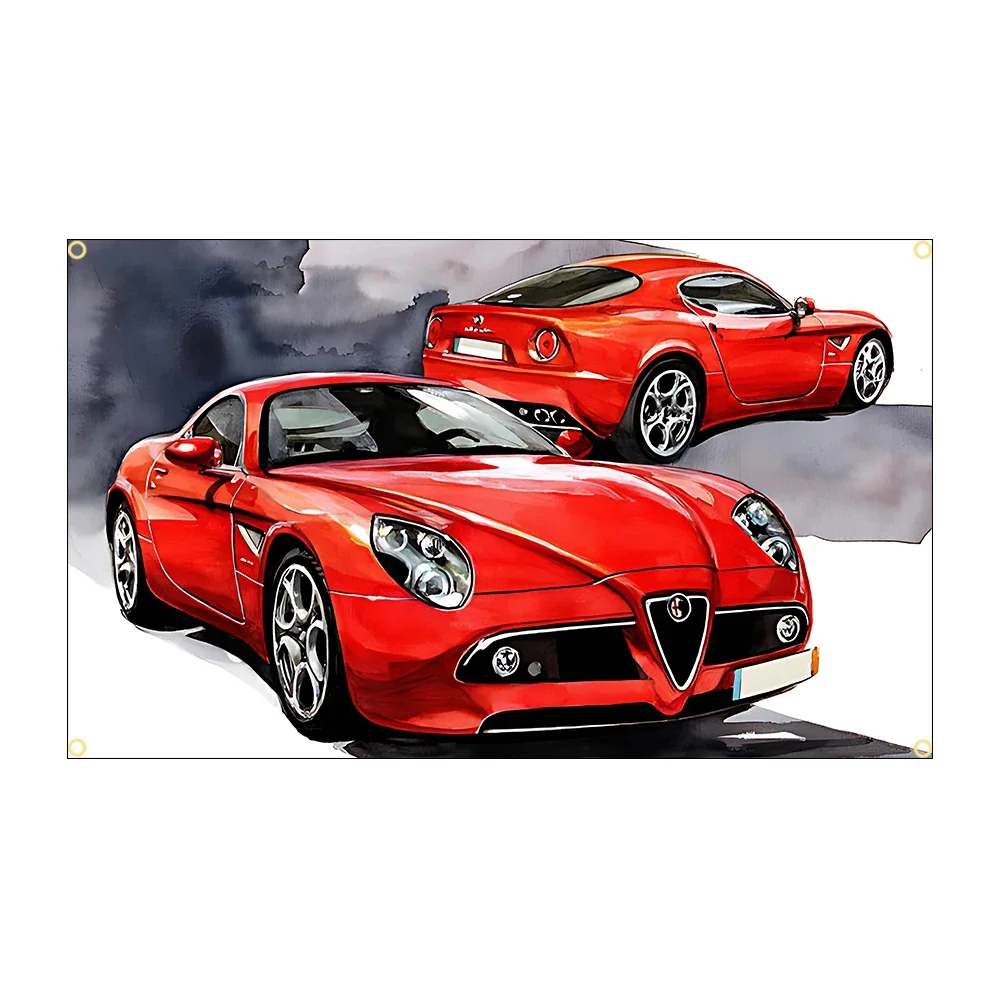 FLAGDOM 60x90cm 90x150cm Classic Italian Car Flag Polyester Printed Racing Car Flag Banner Decoration Tapestry For Decor