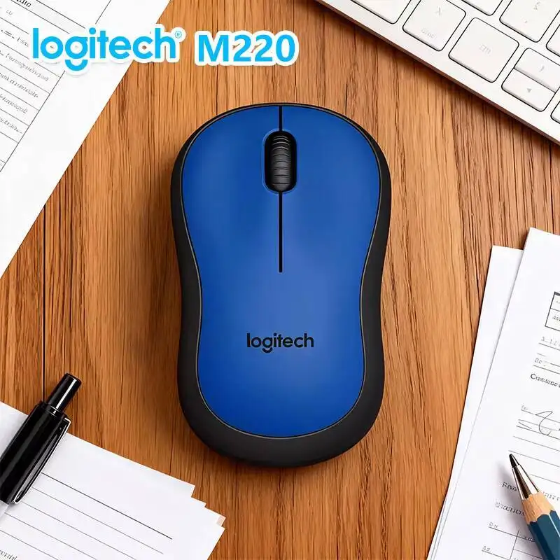 

Беспроводная бесшумная мышь Logitech M220, 2,4 ГГц, 1000 точек на дюйм, оптическое отслеживание, USB-наноприемник для офиса, дома, ПК, ноутбука