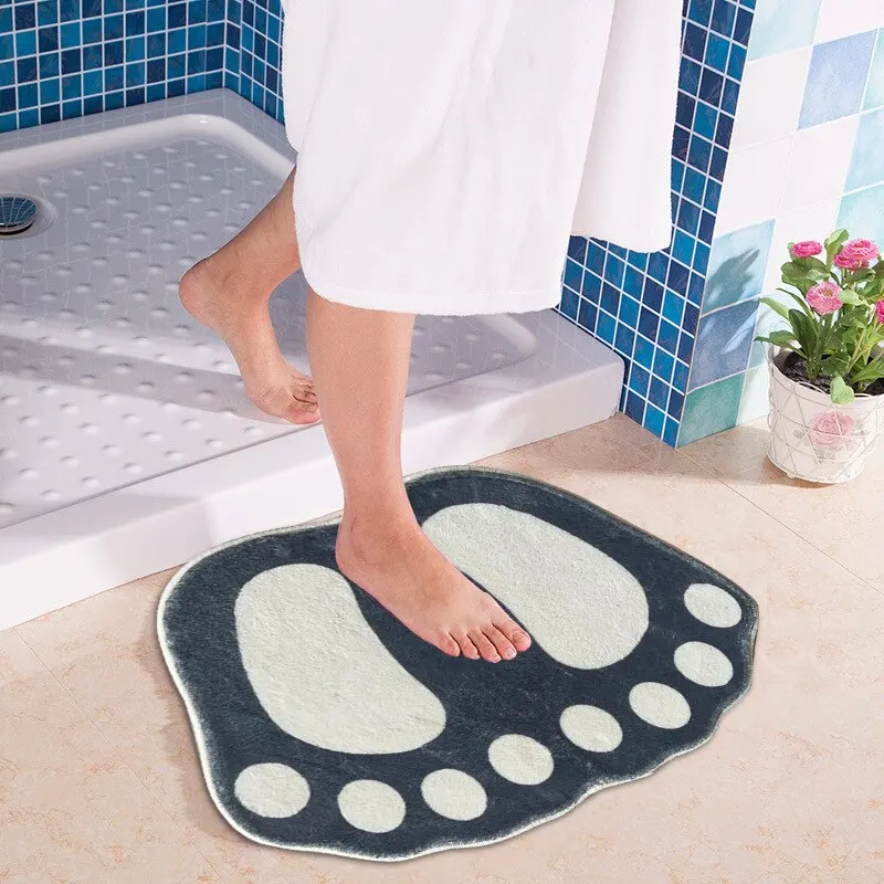 1pc 40*60cm Super Absorbent Imitation Cashmere Bath Mat with Non-Slip Backing - Soft and Comfortable Gray Bathroom Rug