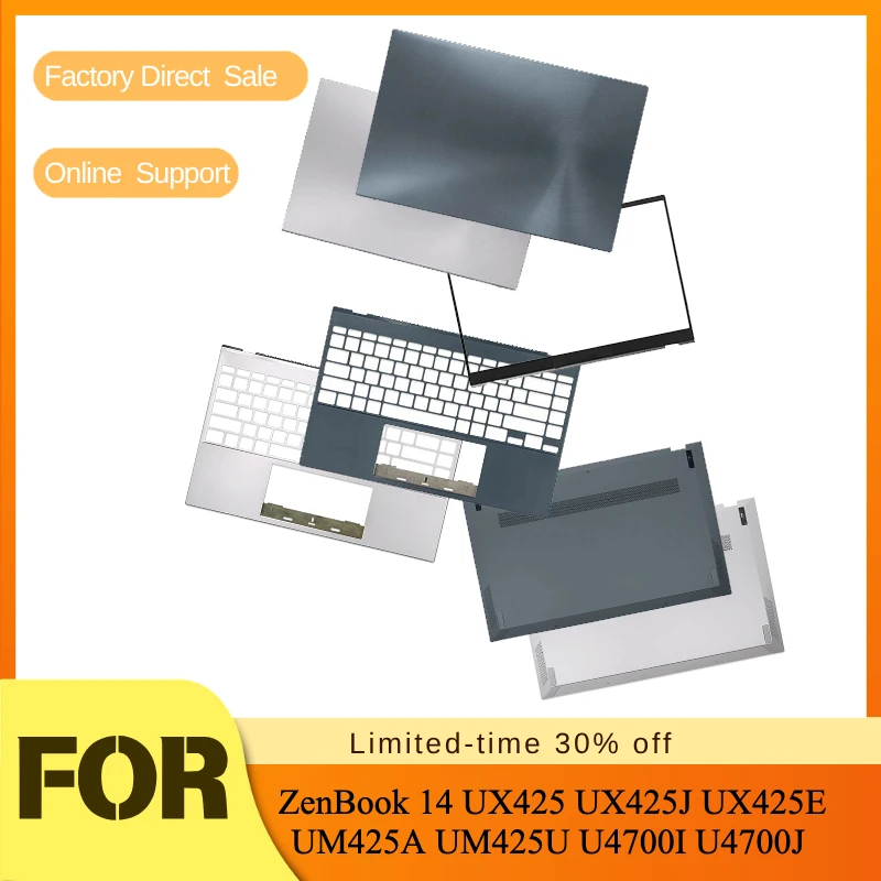 新しいハウジングケース液晶バックカバー-ベゼル-ヒンジ-パームレスト-asus-zenbook-14-ux425-ux425j-ux425e-um425a-um425u-u4700i-u4700j用