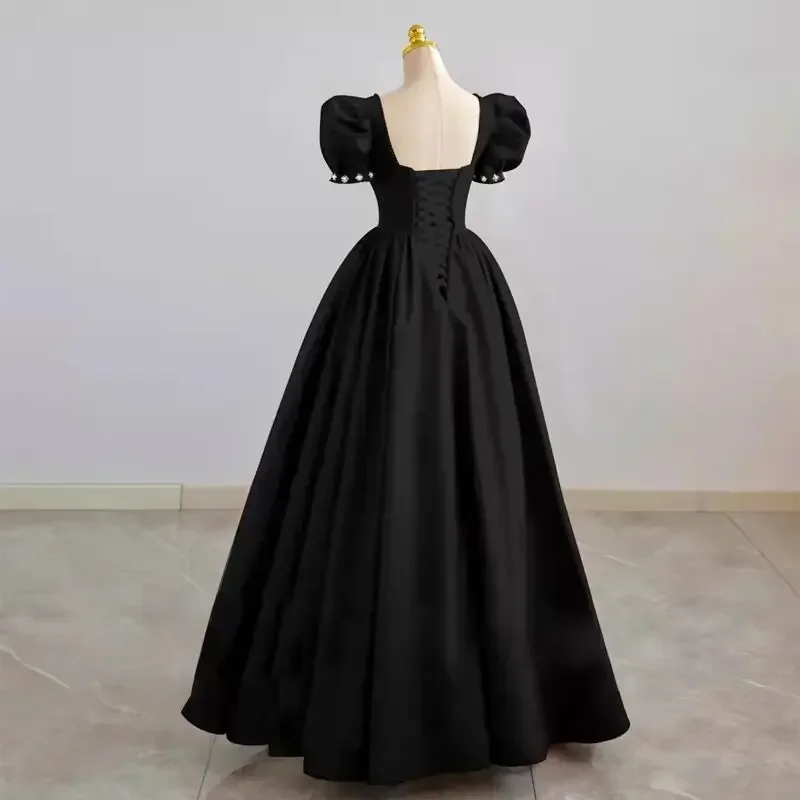 Customized Elegant Long Prom Evening Guest Long Party Dresses For Women 2024 Summer Slim Waist Puff Sleeve Princess Ball Gown Ma