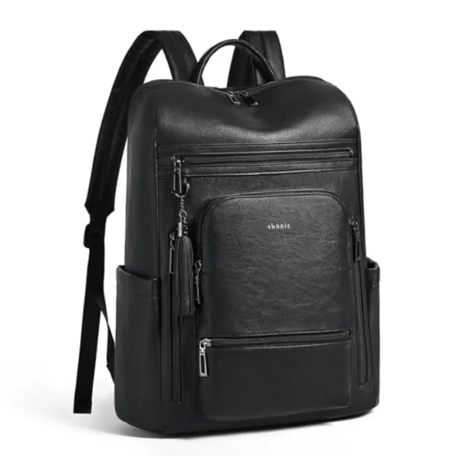 

Upgraded Large Travel Laptop Backpack with Laptop Compartmetn Fits 17 inch LaptopWaterproof Vegan Leather Computer Backpack for