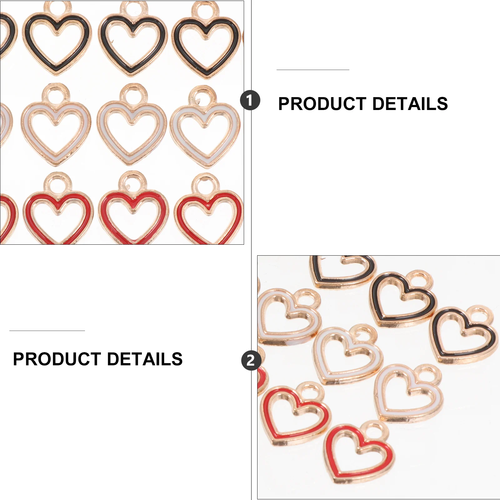 

80Pcs Heart Shape Pendant DIY Jewelry Making Supplies Stylish Hanging Silver Charms Handmade Accessories for Jewelry Decoration