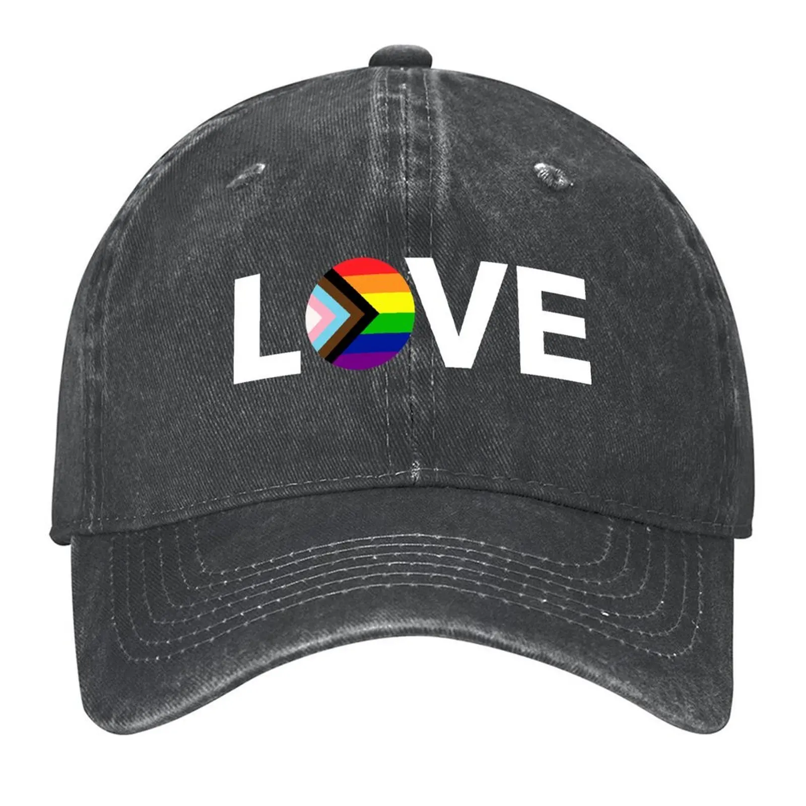 

Бейсбольная кепка Progress Pride Flag Love, рождественская шляпа с капюшоном, черная шляпа с лошадью для мужчин и женщин
