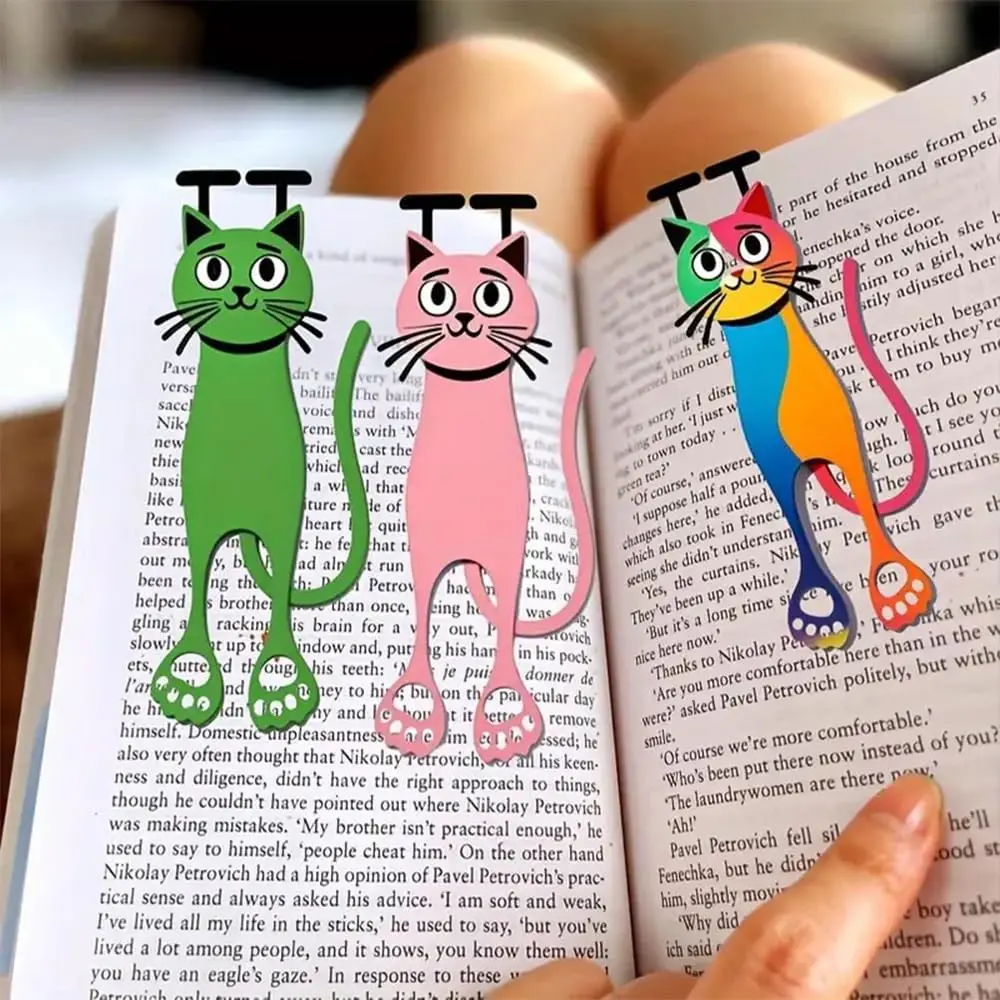 

1-3 шт. кавайные закладки с изображением кота для книг, 3D пластиковые стерео закладки с животными для студентов, подарки учителю, креативные канцелярские принадлежности