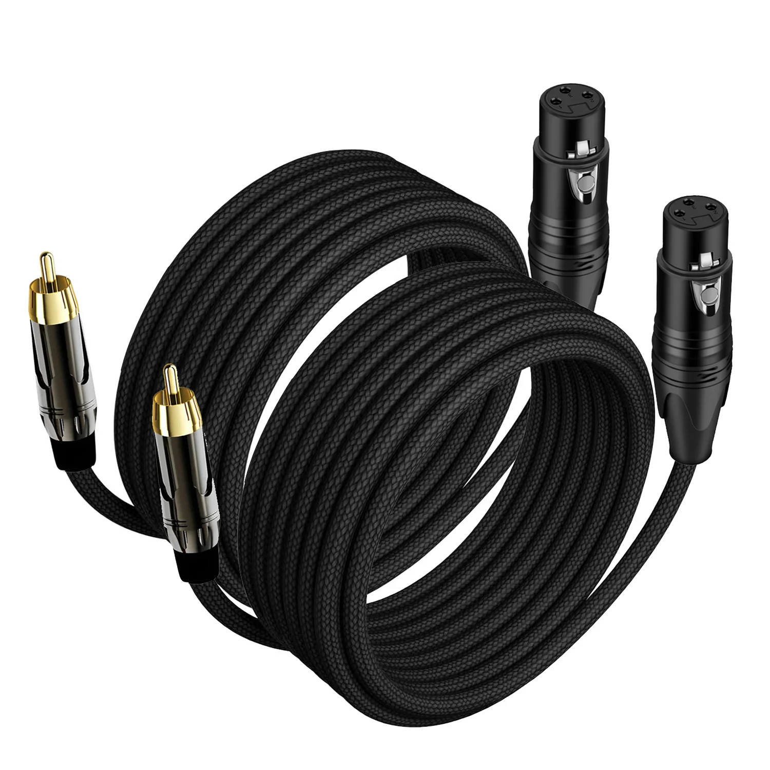 

XLR To RCA Cable 2RCA Male To 2XLR Female Stereo Audio Cable 3 Pin Mic To RCA Male Patch Cords for For Amplifier Mixer Speaker