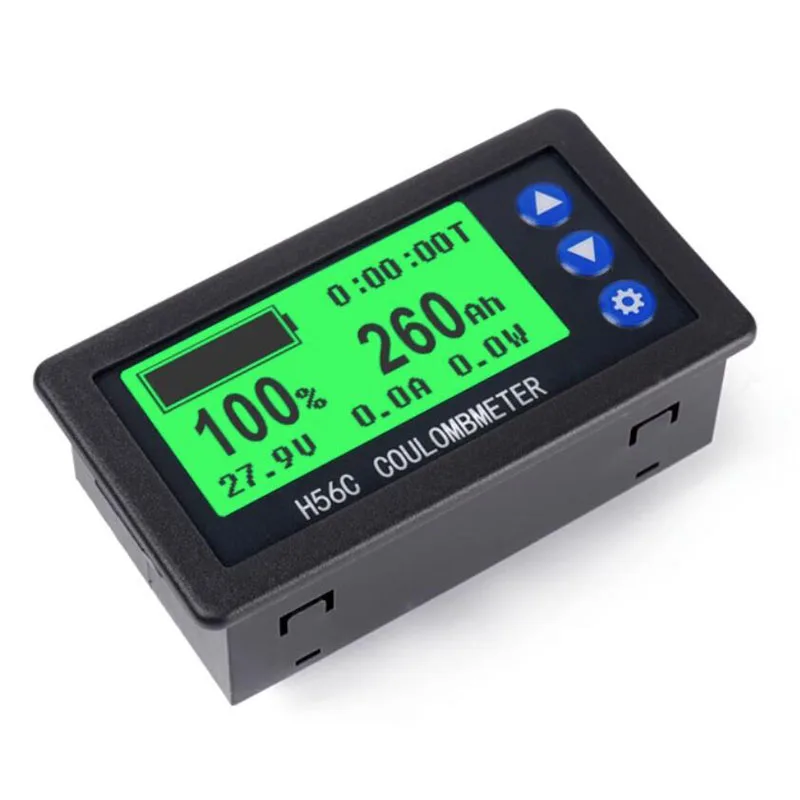 H56C DC 9-100V 200A battery monitor Hall coulomb meter lithium lead-acid battery capacity LCD display