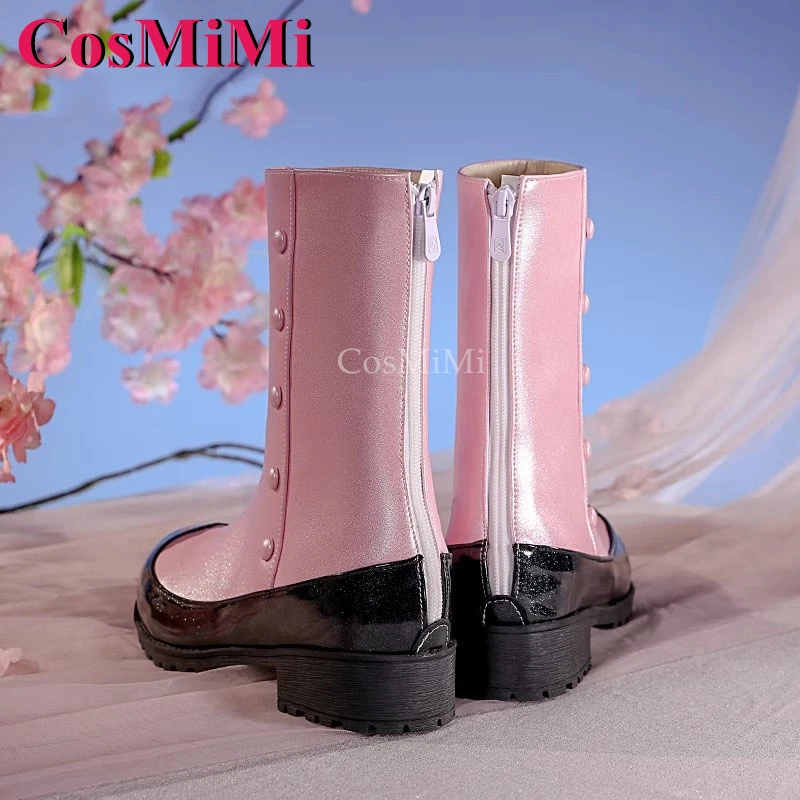 Cosmimi cardcaptor sakura kinomoto sakura sapatos cosplay moda universal gato preto botas de combate carnaval role play acessórios