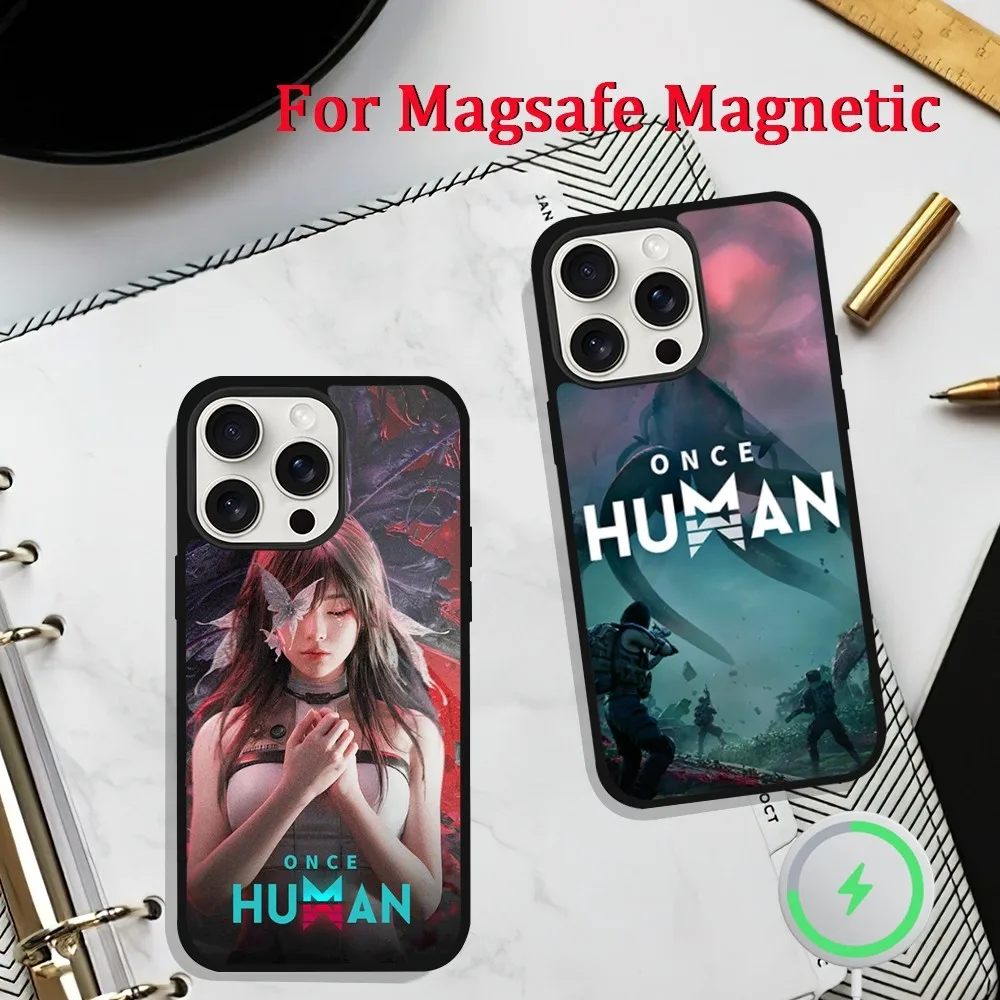 Game O-Once H-Human Phone Case For iPhone 11 13 12 14 15 Plus Max Pro Magsafe Magnetic Wireless Charging shell