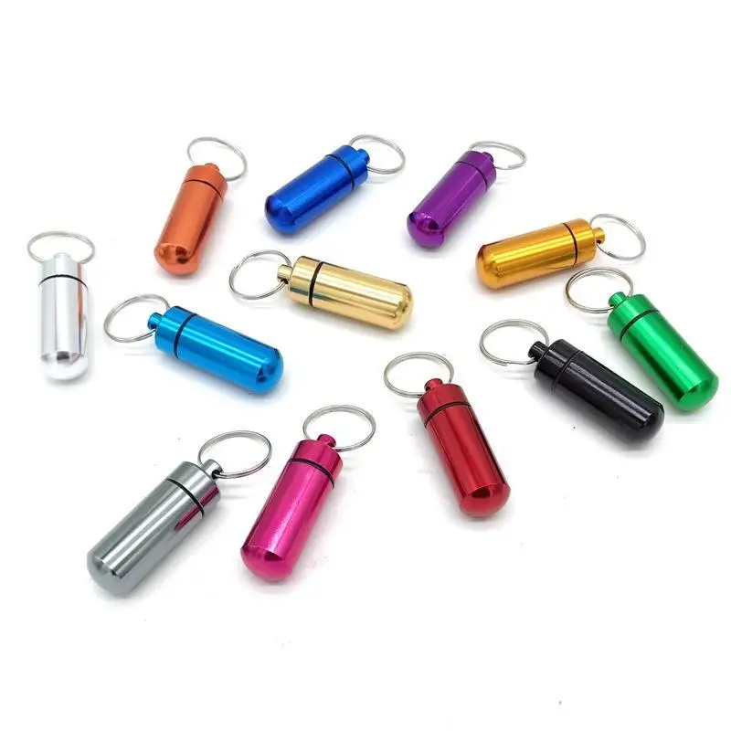 Household Aluminum Storage Sets With Telescopic Spoon Waterproof Sealing Bottle Portable Keychain Storage Container