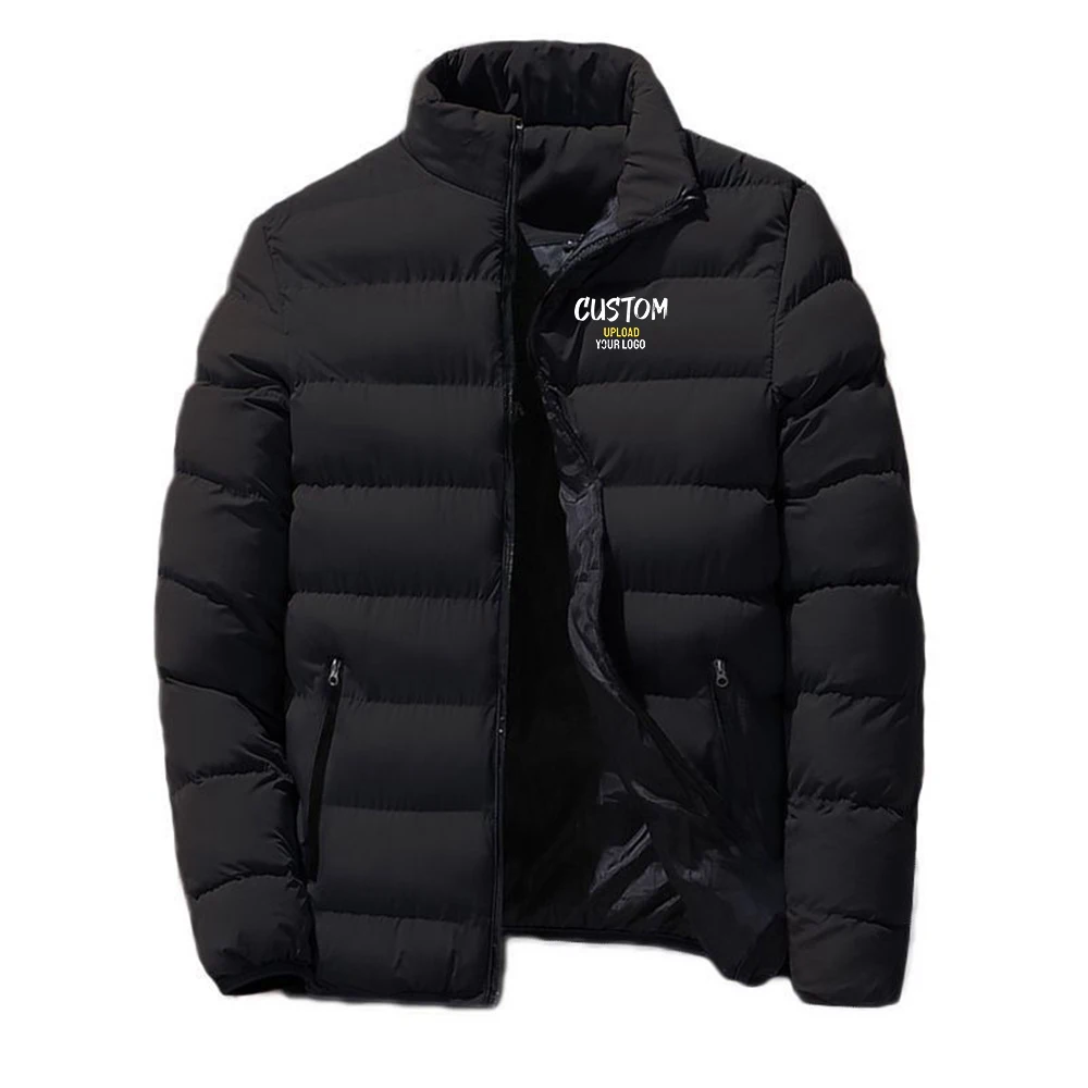 Personalized Custom Men Winter Jackets Man Parka Casual Fashion Outwear Cotton Coats Stand Colar Men's Clothing Top Hoodies