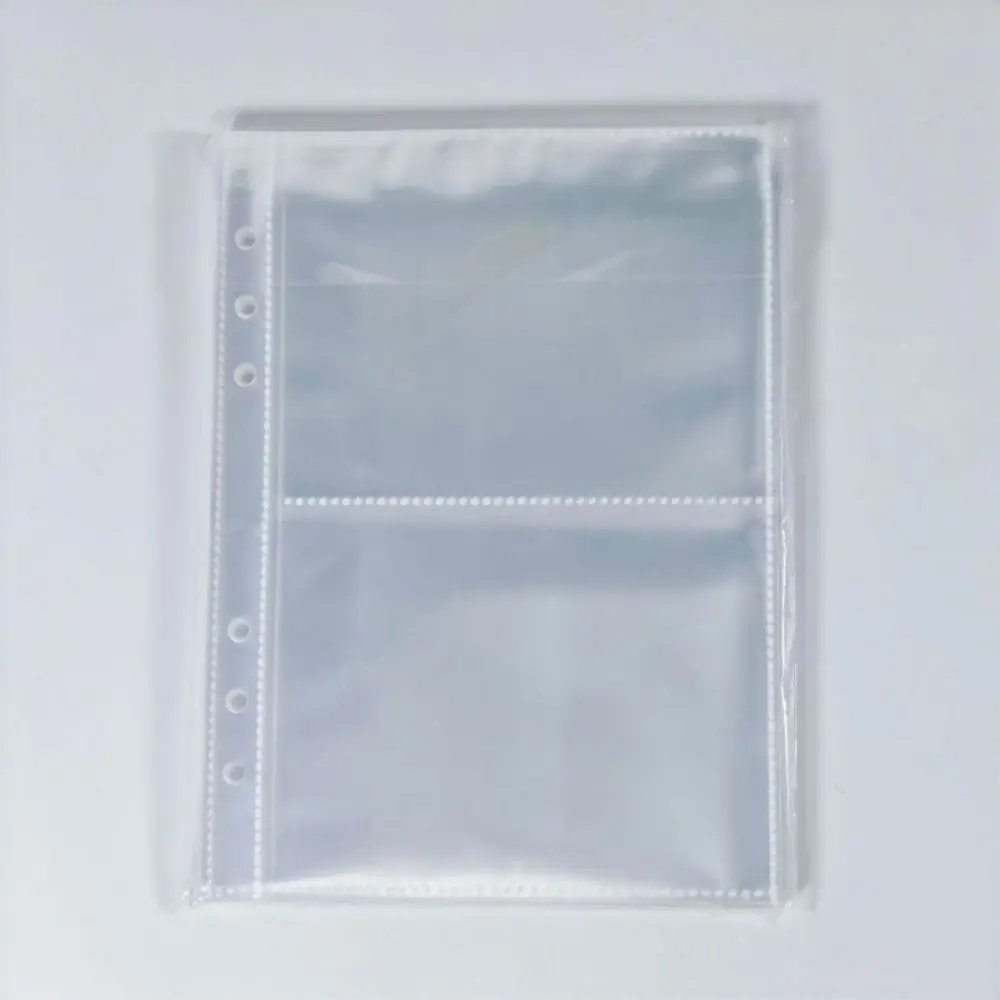 Reusable Loose-leaf Binder Cover Multi Pockets Zipper Closure Transparent Photo Album INS 6-Ring Sticker Keeper Photocard