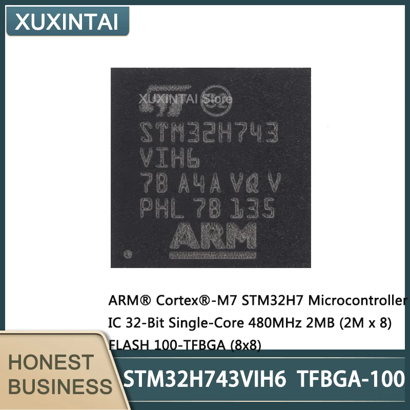 

5Pcs/Lot New Original STM32H743VIH6 STM32H743 Microcontroller IC 32-Bit Single-Core 480MHz 2MB (2M x 8) FLASH 100-TFBGA (8x8)