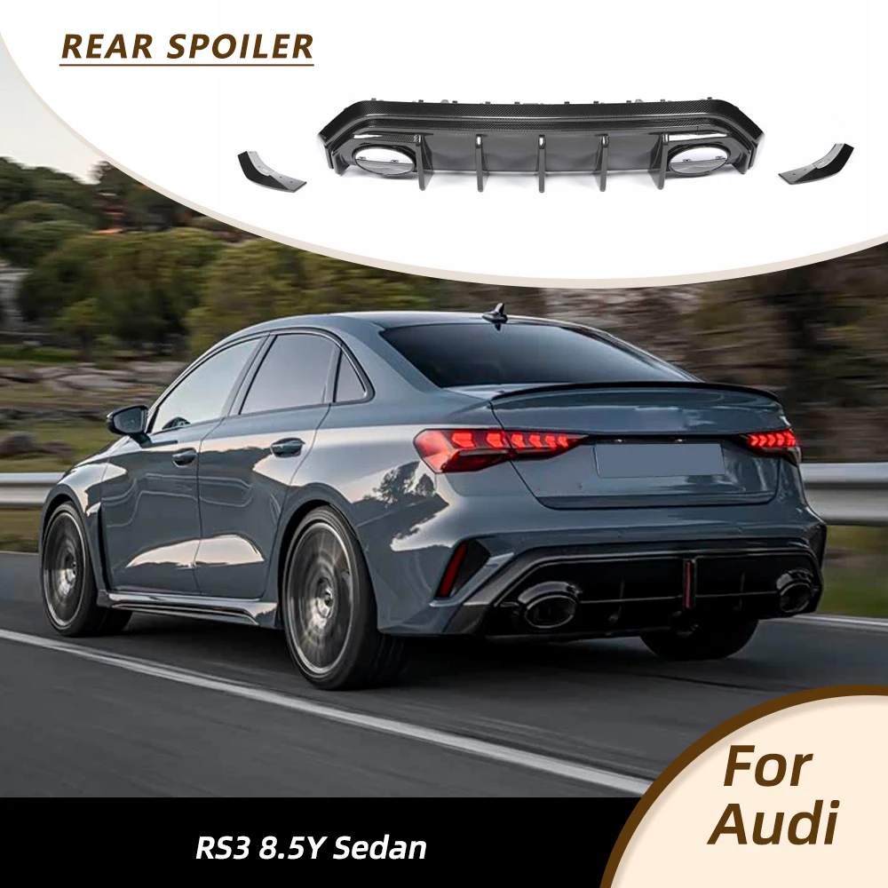 

Задний диффузор и боковые сплиттеры для Audi RS3 8.5Y Sedan 2025-2026, гоночный обвес из сухого карбона