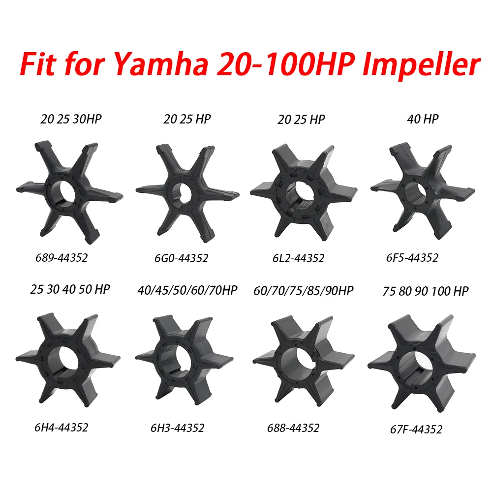 Outboard Water Pump Impeller for Yamaha Marine 20 25 30 40 50 60 70 75 80 85 90 100 HP Engines 689-44352 6L2-44352 6F5-4435
