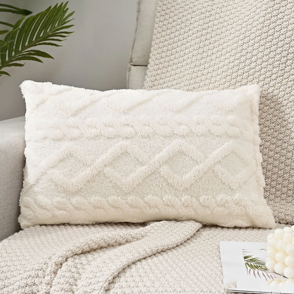 27*44Cm Pillow Cover Sofa Backrest Cover Twists Braid Pillowcase comfy Pillow Cushion Double-Sided Jacquard Pillowcase