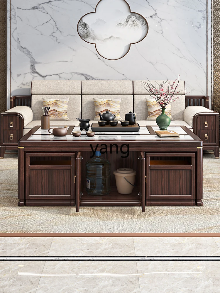 CX new Chinese solid wood lifting living room household multi-functional kung fu tea table coffee table