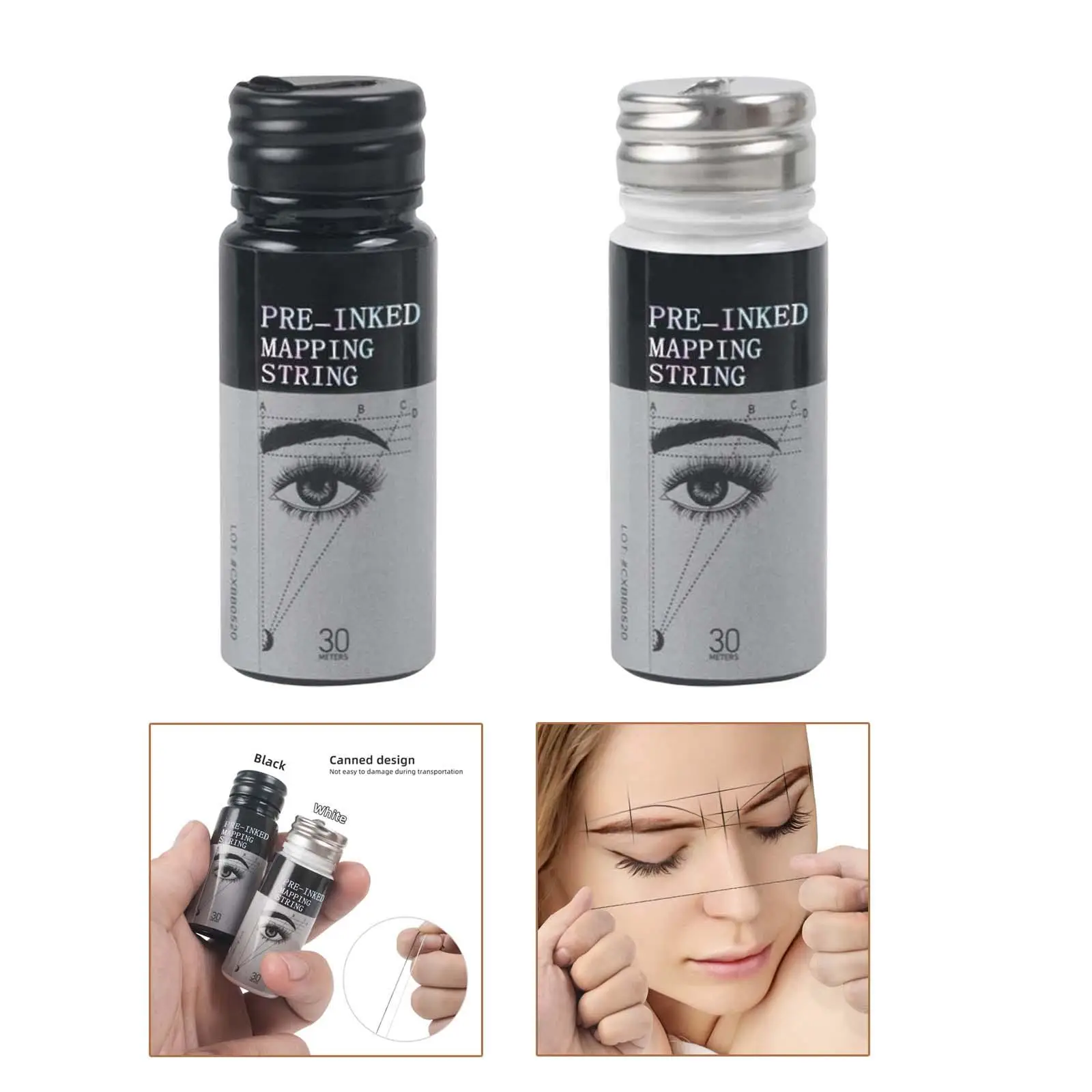 خط رسم خرائط مسبق الحبر بطول 30 مترًا، أدوات مكياج الحواجب الدائمة للنساء و