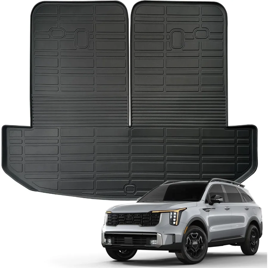 

Всепогодный грузовой коврик, защита заднего сиденья для Kia Sorento 20212025, включая гибридные модели и PHEV, резиновая подкладка багажника из ТПЭ с