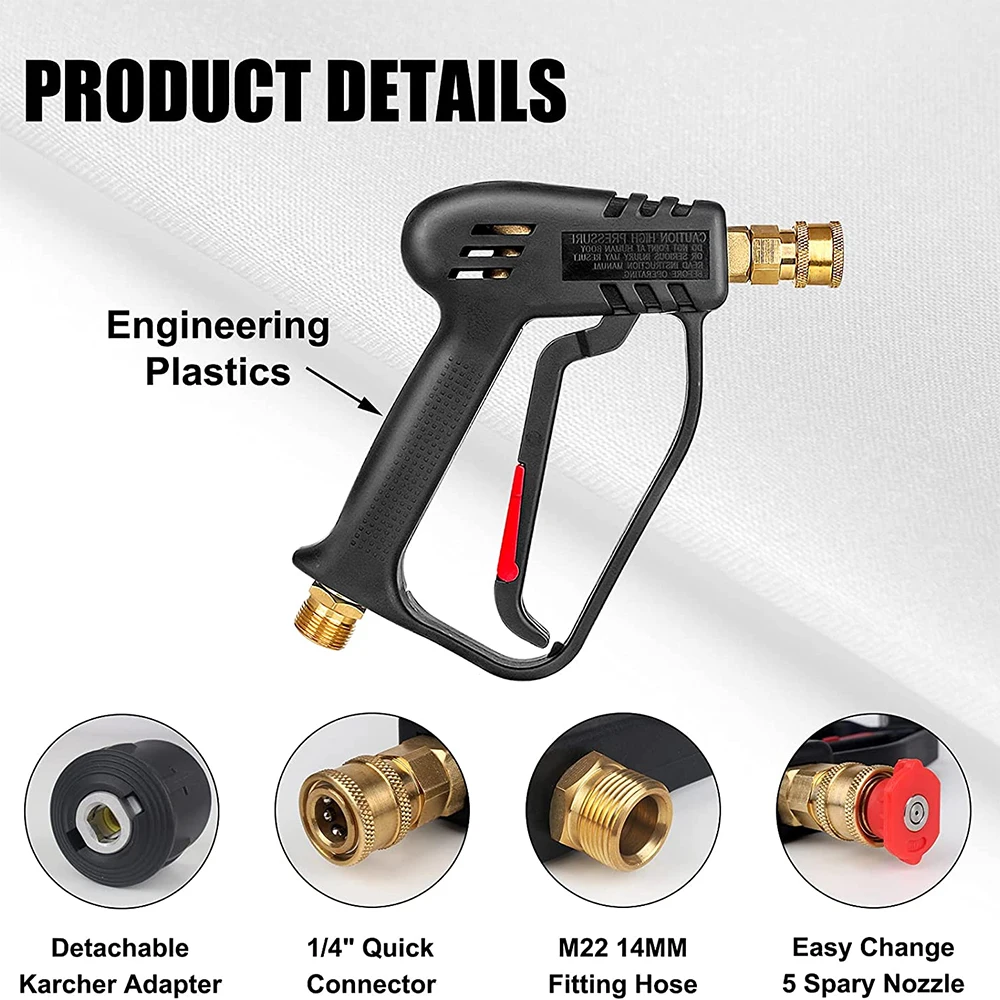 High Pressure Washer Gun Car Wash WaterGun for Car Cleaning Hose Connector For Parkside Karcher Nilfisk Quick connector nozzles