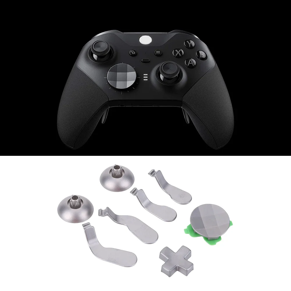 18 in 1 Replace Buttons Kit for Xbox One Elite Controller with 6 Different Metal Analog Sticks 2 D-Pads 2 Thumb Joystick Base