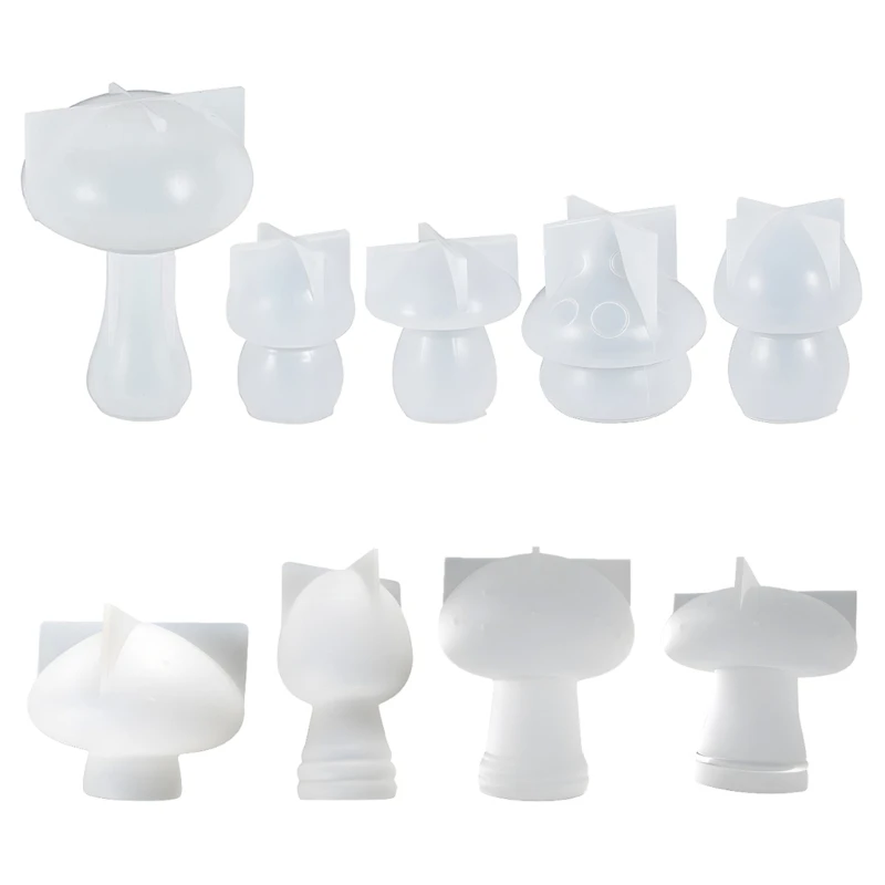 Molde silicone cogumelo 3d, decorações para casa, molde cristal epóxi cogumelo para fundição resina, ornamentos