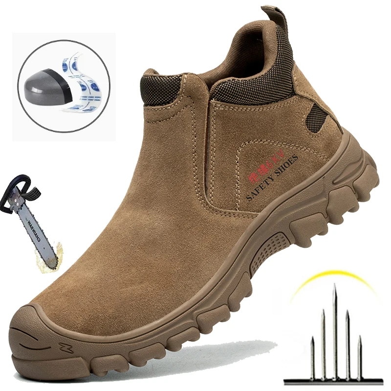 

Non Slip Work Boots Men Indestructible Work Shoes Anti-smash Anti-puncture Construction Protective Shoes Welders Insulation Shoe