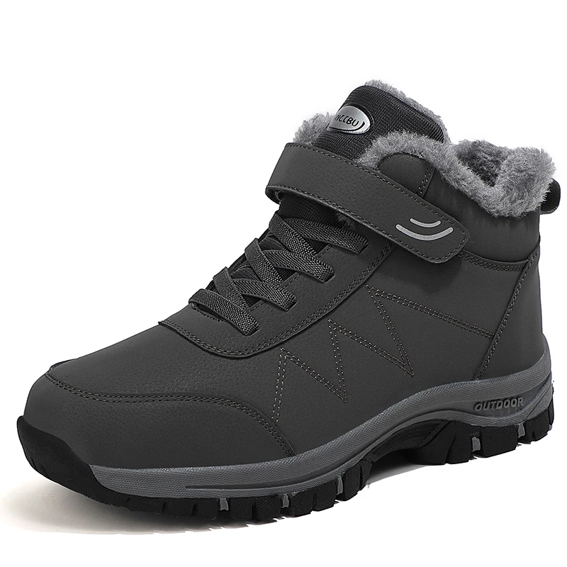 Winterstiefel für Herren, wasserdicht, warm, PU-Leder, Schnee, dicke Sohlen, Stiefeletten, Plüsch, lässig, luxuriös, rutschfest, australische Plateaustiefel