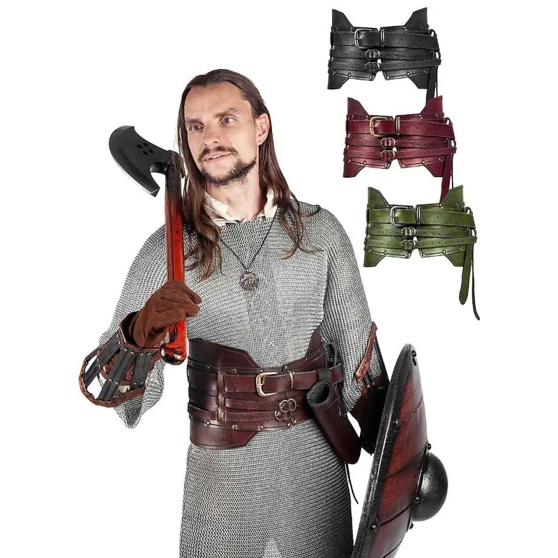 Medieval Renaissance PU Knight Waist Belt Vintage Warrior Cosplay Belt For Stage Performance