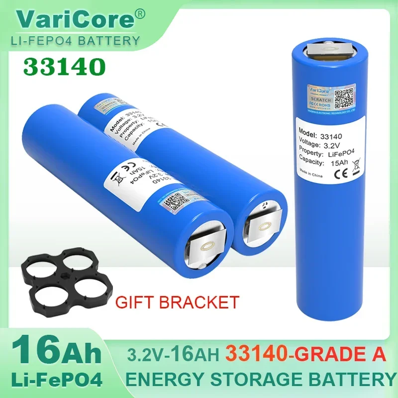 1-6pcs 3.2v 33140 15Ah LiFePO4 แบตเตอรี่ลิเธียมเหล็กฟอสเฟต diy 4s 12v 24V อินเวอร์เตอร์พลังงานแสงอาทิตย์เรือ E-scooter เครื่องมือ + นิกเกิล