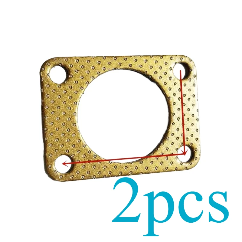 2pcs for Exhaust Pipe Interface Gasket, Square Four Hole Flange Automotive Muffler High-temperature Resistant Sealing