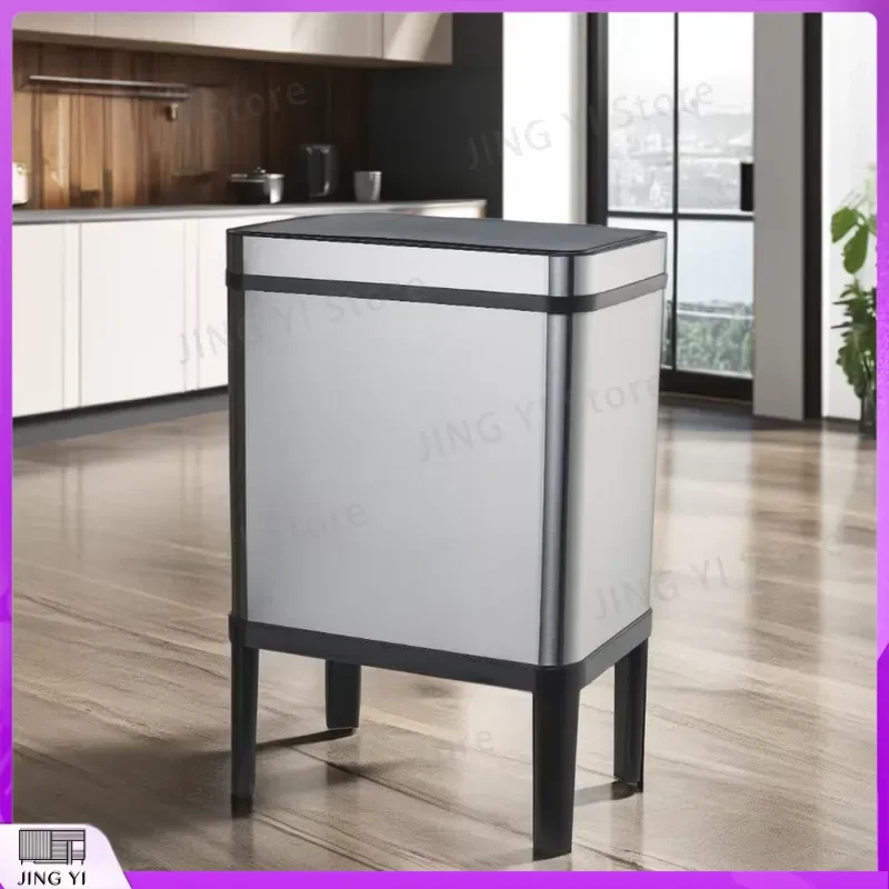 50L Smart Automatic Sensor Trash Can Stainless Steel Motion Detection Waste Bin with Lid Hands Free Indoor Kitchen Office