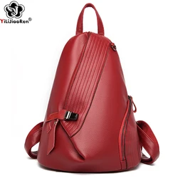 Mochila antirrobo Vintage para mujer, bolso de hombro de cuero, mochila trasera de gran capacidad, mochilas escolares para niñas adolescentes