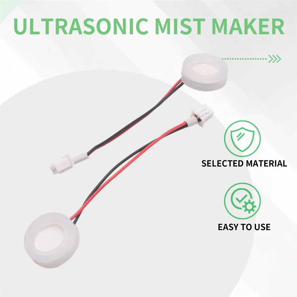 [N82R] 5 Pcs 20mm 1.7Mhz Ultrasonic Mist Maker Fogger Ceramics Discs with Wire and Sealing Ring Humidifier Accessories