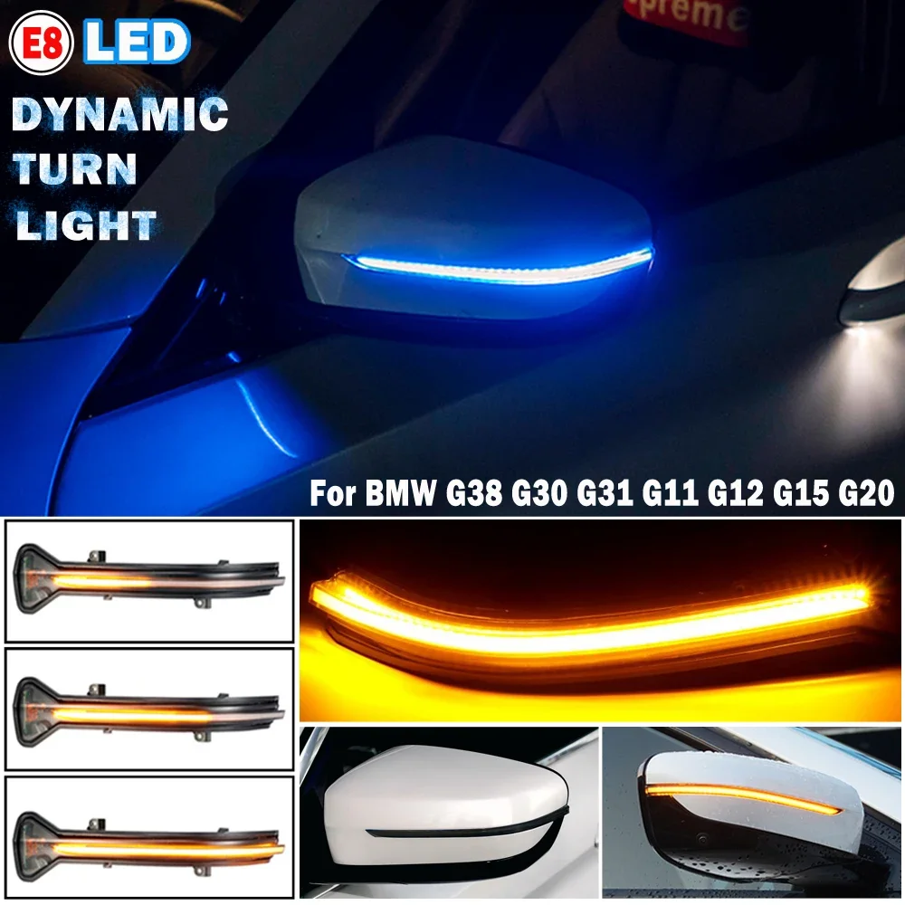 Side Mirror Flashing Light Repeater Blinker LED Dynamic Turn Signal Light For BMW 5 6 7 8 3 Series G38 G30 G31 G11 G20 M5