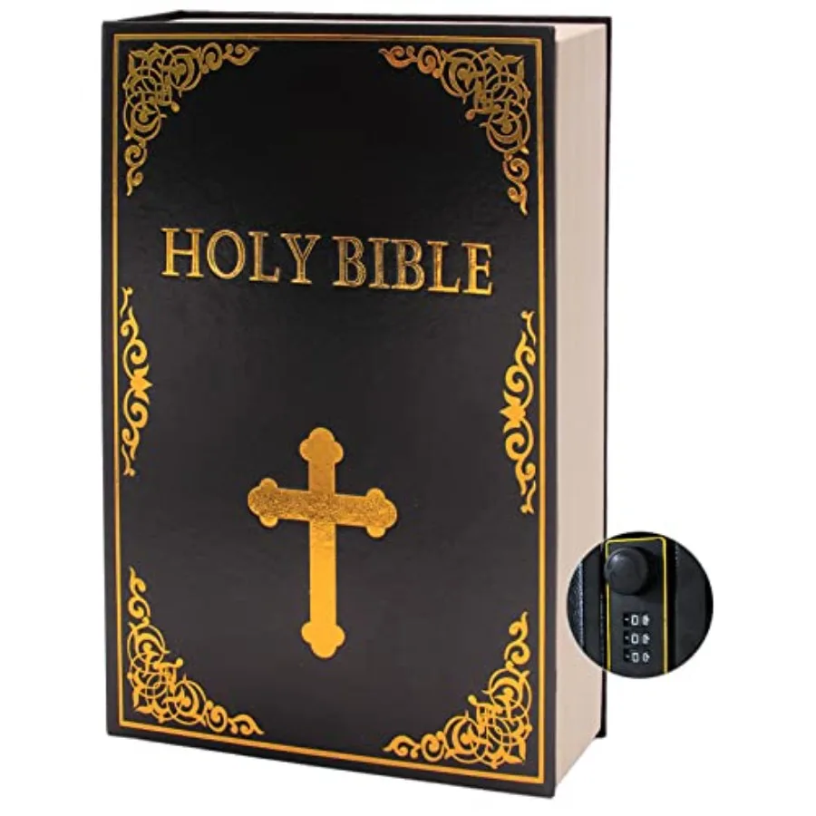 

Leather Book Safe Size 10.79"×7.72"×1.97" Real Paper Secret for Jewelry, Money and Cash, Diversion Book Safe, Hollow with Hidde