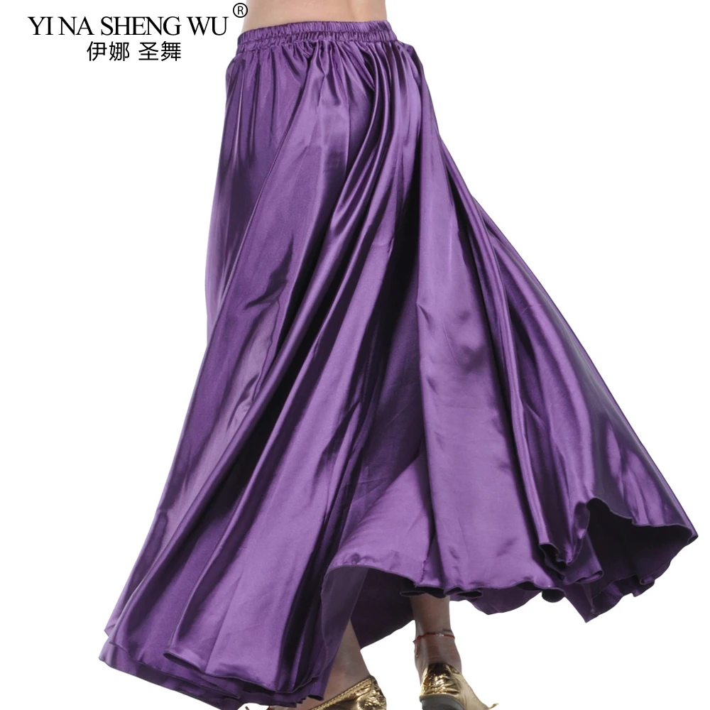 Bauchtanz 360 Grad Professionelle Tanz Praxis Rock Frauen Satin Tanz Kostüm Flamenco Röcke Bauchtanz Rock 14 Farben
