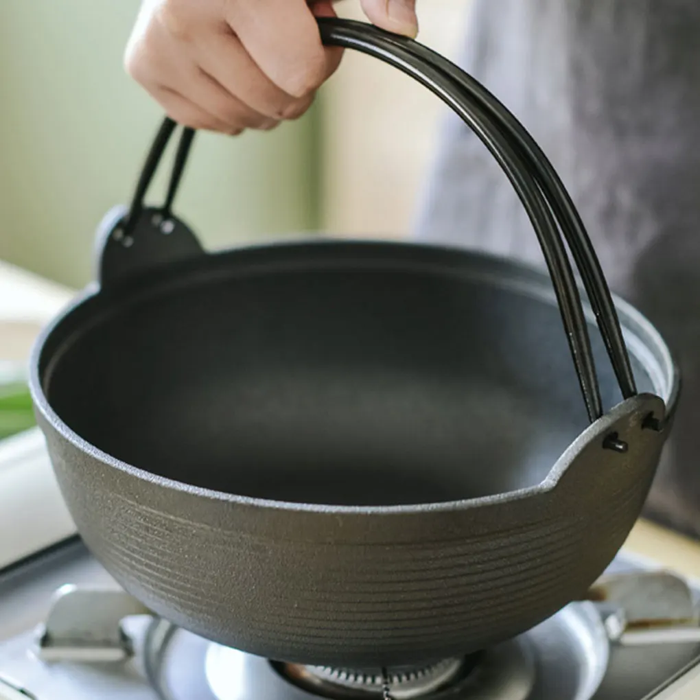 Black Uncoated Shouxi Po Stew Pot Durable Double Lifting Beam Natural Iron Release 3. Novel Style 19cm single pot