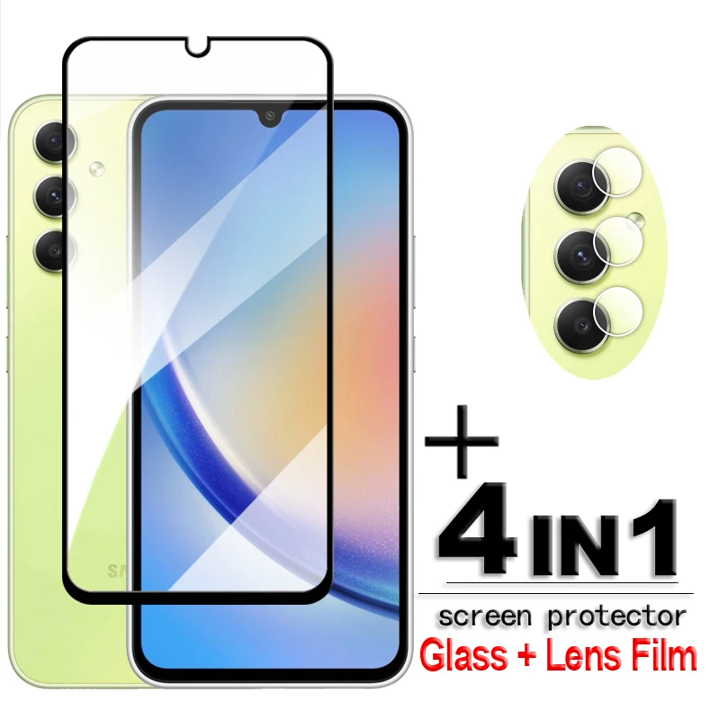 

Для Samsung Galaxy A34 5G Glass Samsung A34 закаленное стекло 2.5D полное покрытие Защитная пленка для экрана Galaxy A34 пленка для объектива 6,6 дюйма