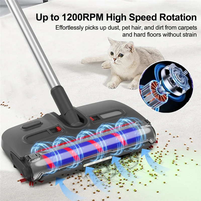 A15Q-Cordless Electric Sweeper & Mop,Rechargeable Handheld Floor Cleaner For Carpets And Hard Floors,Portable And Convenient