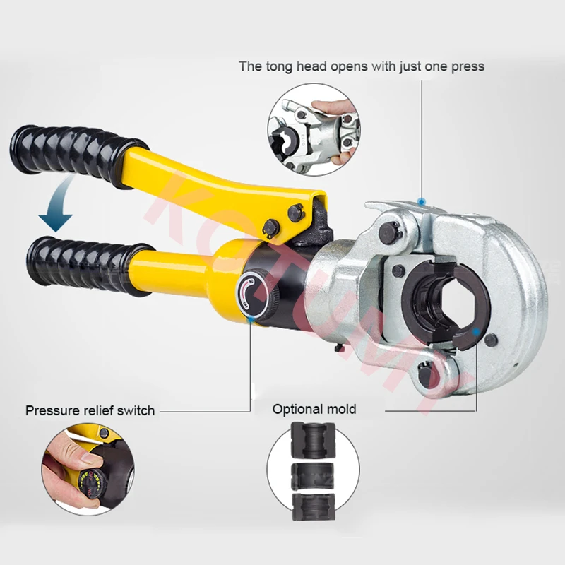 CW-1632 Hydraulic Pex Pipe Aluminum Plastic Pipe Tube Crimping Tool U Type Floor Heating Pipe Plumbing Stainless Steel Crimping