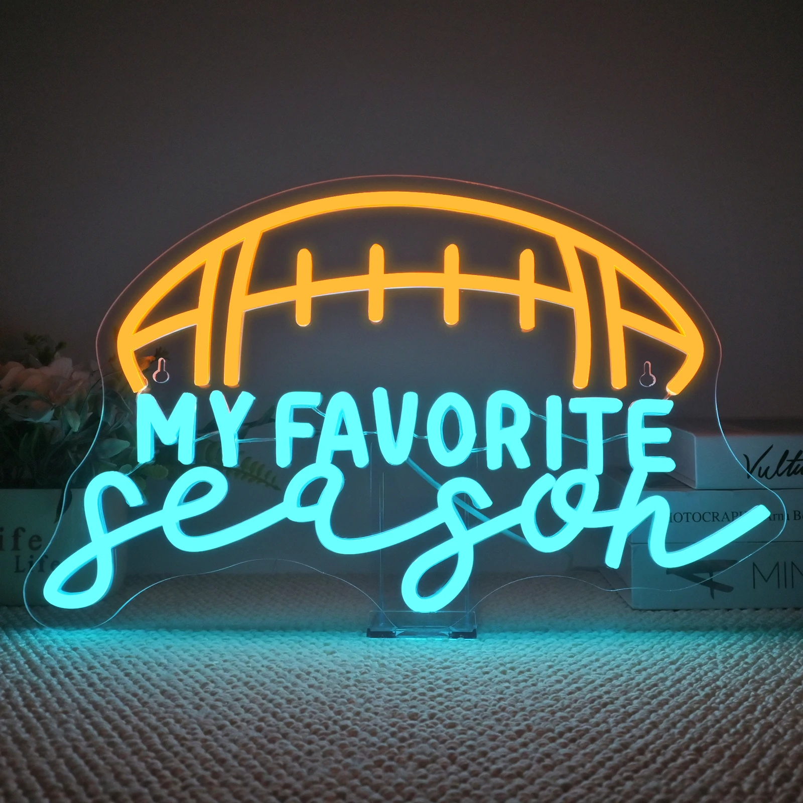 

My Favorite Season Neon Signs Custom For Wall Decor 5/12V USB Powered Dimmable For Home Party Gift Office Bedroom Football Lover
