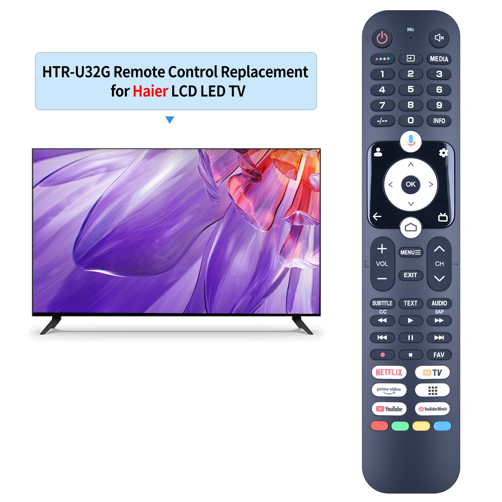 Nuevo Control remoto por voz HTR-U32G para Haier LED LCD TV