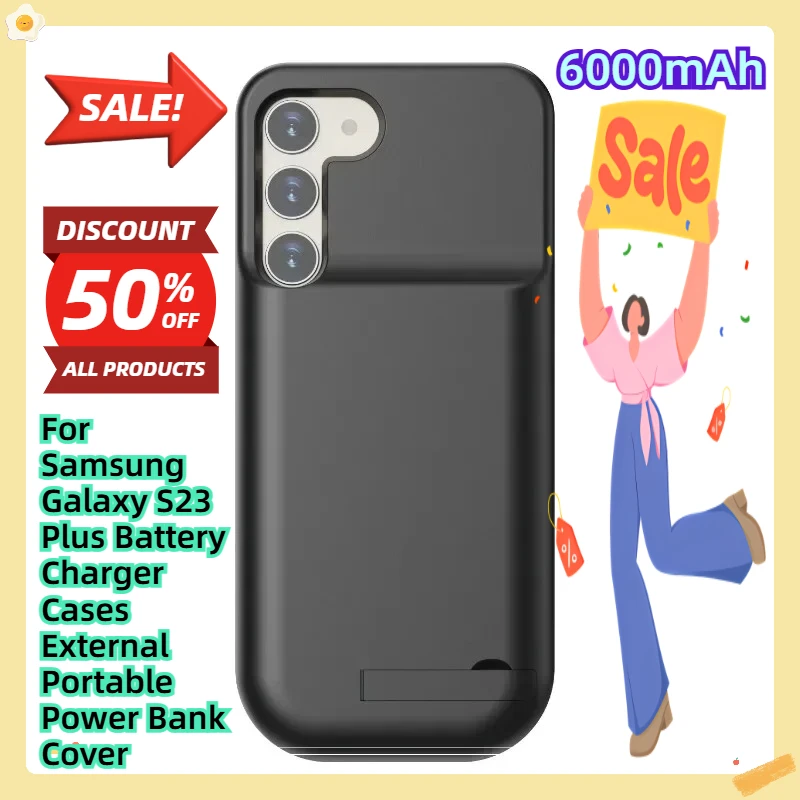 

For Samsung Galaxy S23 Plus Battery Charger Cases External Portable Power Bank Cover