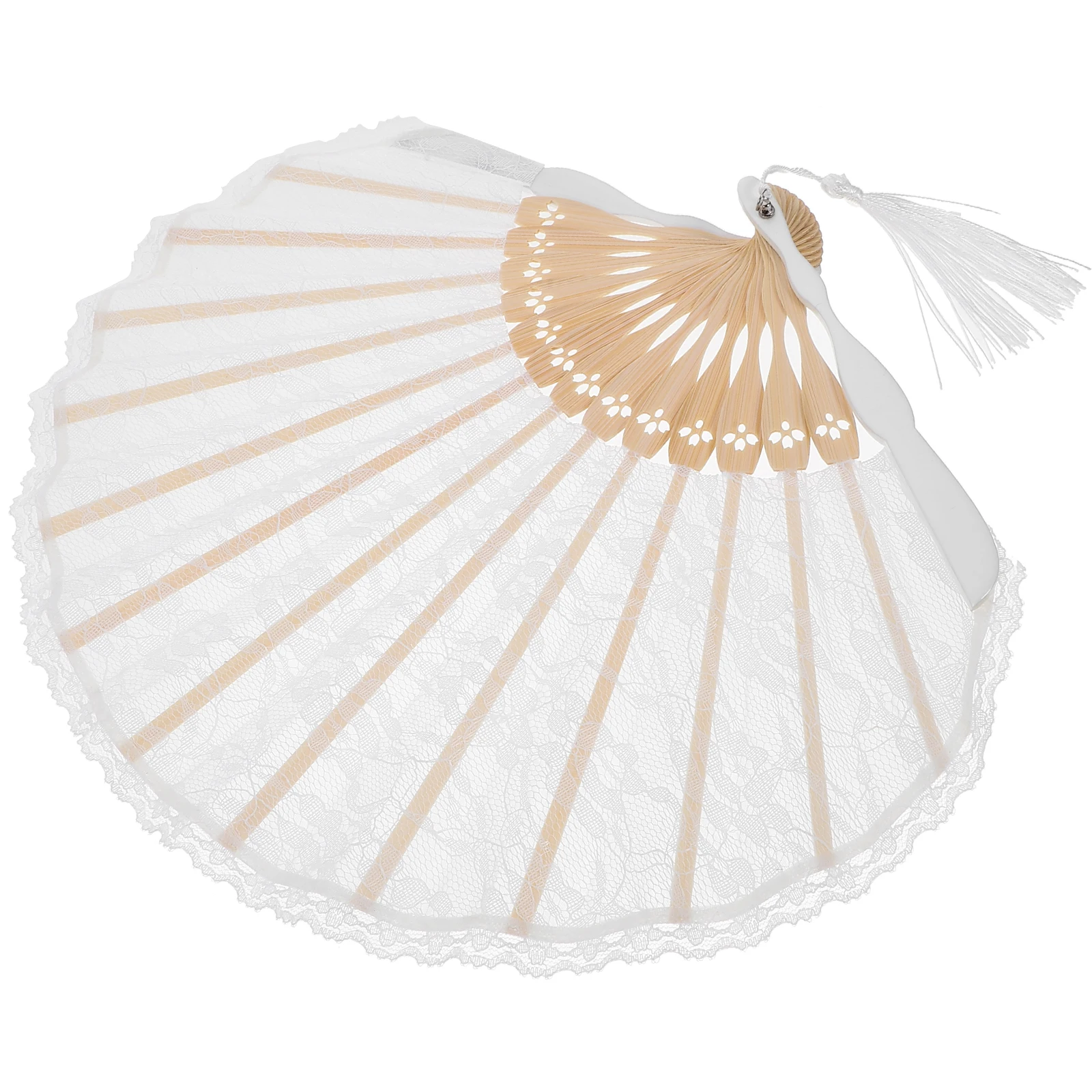 

1pc Elegant Lace Hand Vintage Folding Bamboo Frame Portable Foldable Fan For Party Wedding Dance Decor Handheld Fan For
