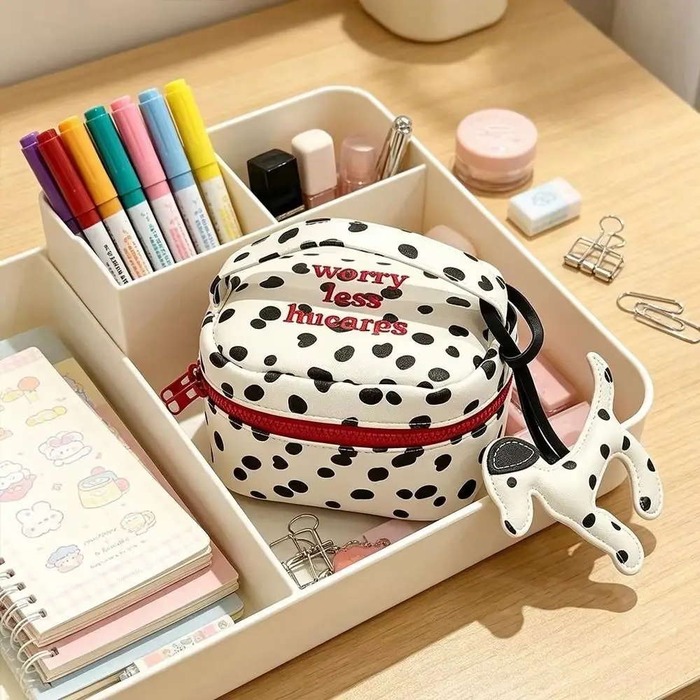 Oxford Polka Dot Cosmetic Bag Printed Embroidered Women's Makeup Case Portable Large Capacity Travel Zipper Pouch