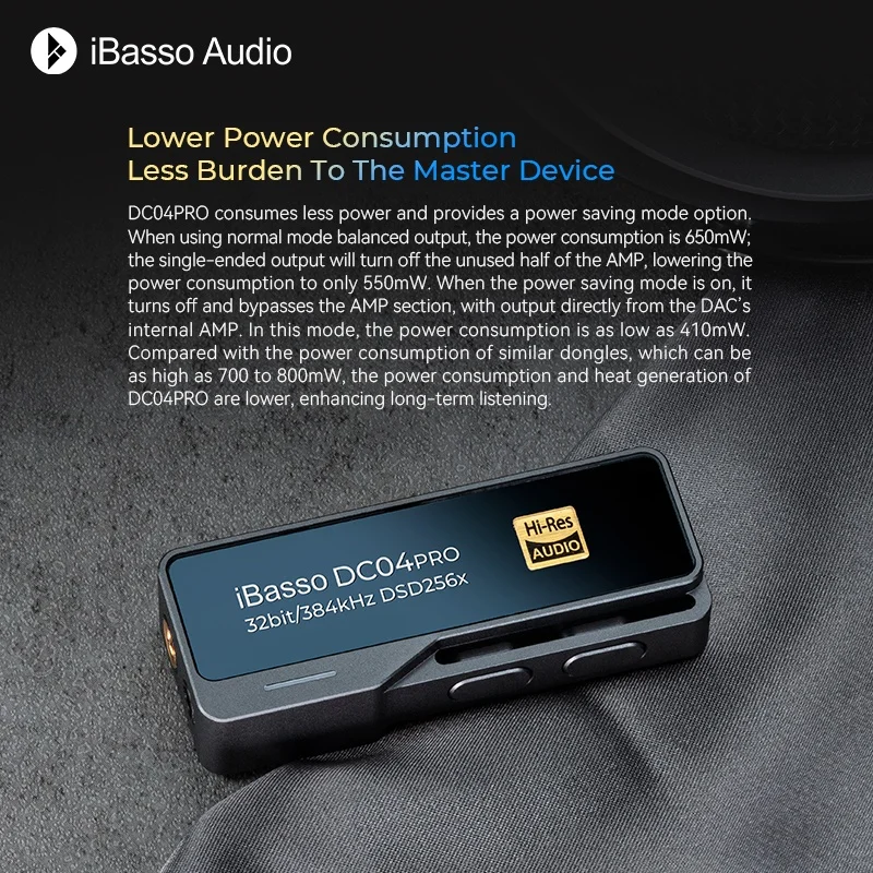 iBasso DC04Pro Decodificatie-oortelefoonversterker Type-C - 3,5 mm dubbele DAC (voor Android-telefoons) Verliesvrije audiodecodering