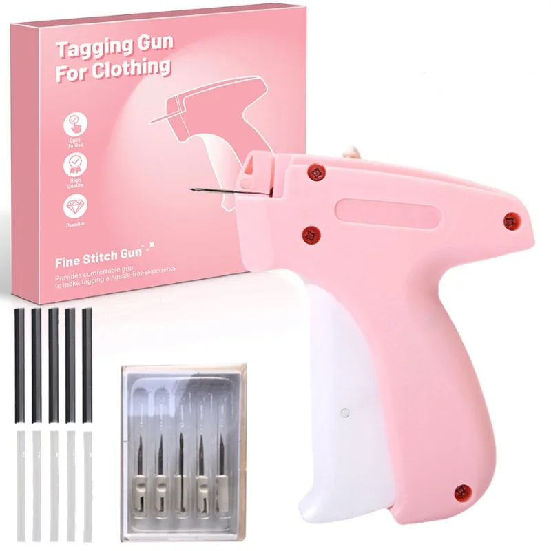 Clothing Needle and Thread Gun Handheld Sticky Gun Quick Clothing Holder Sewing Gun Clothing Label with Fastener Quilt